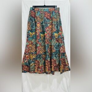 ONLY NECESSITIES  Women’s Colorful Floral  Flared Skirt Size‎ M